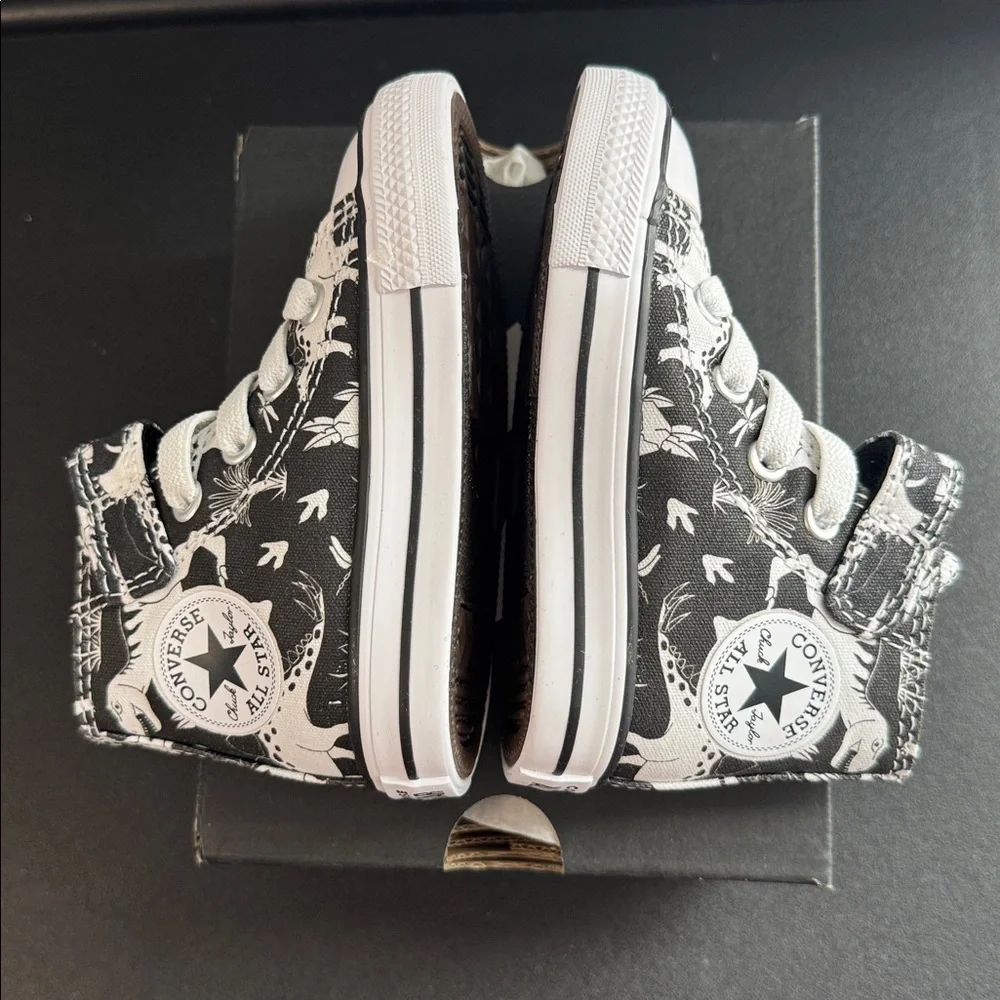 Converse Black & White Dino Dinoverse High Top Sneakers Toddler Size 5 New NIB